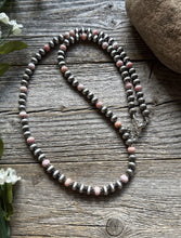 Load image into Gallery viewer, Southwestern Sterling Silver Pink Conch 6mm Pearls Bead Necklace 22 Inch