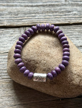 Load image into Gallery viewer, Kokopelli Purple 7 Inch Stretch Stretchy Elastic Bead Bracelet Gift