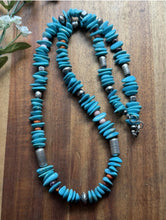 Load image into Gallery viewer, Sterling Silver Multi Stone Turquoise Nuggets Pearls Bead Necklace 26 Inch