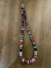 Load image into Gallery viewer, Sterling silver purple spiny oyster necklace