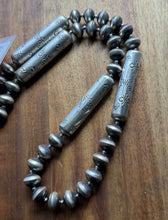 Load image into Gallery viewer, Southwestern Sterling Silver Saucer Bead Necklace. 28 inch. Gift