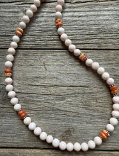 Load image into Gallery viewer, Southwestern Sterling Silver Pink Conch Spiny Oyster Bead Necklace. 18 Inch