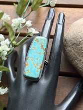Load image into Gallery viewer, Navajo Native Sterling Silver Number 8 Turquoise Adjustable Ring Leslie Nez Gift