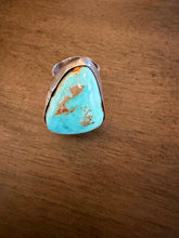 Load image into Gallery viewer, Navajo sterling silver  turquoise royston ring adjustable