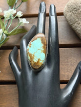 Load image into Gallery viewer, Navajo Native Sterling Silver Number 8 Turquoise Adjustable Ring Leslie Nez Gift