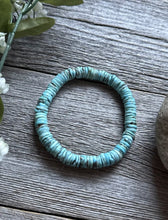 Load image into Gallery viewer, Turquoise Heishi 7 Inch Stretch Elastic Stretchy Bead Bracelet Gift