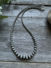 Load image into Gallery viewer, Graduated 925 Sterling Silver Pearls 4mm-8mm Bead Necklace 22 Inch
