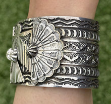 Load image into Gallery viewer, Sunshine Reeves Sterling Silver Thunderbird Cuff Bracelet Navajo Gift