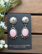 Load image into Gallery viewer, Navajo 925 Sterling Silver Pink Conch Earrings KY Southwestern
