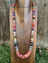 Load image into Gallery viewer, Tommy &amp; Rosita Singer T R Sterling Silver Red Spiny Oyster Bead Necklace 28”