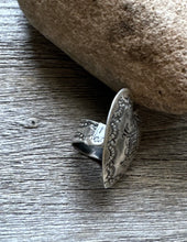 Load image into Gallery viewer, Native American Sterling Silver Heart Stamped Adjustable Ring. VJP Vincent
