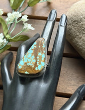 Load image into Gallery viewer, Navajo Native Sterling Silver Number 8 Turquoise Adjustable Ring Leslie Nez Gift