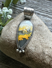 Load image into Gallery viewer, Native American Sterling Silver Yellow Bumblebee Jasper Pendant Tillie Jon Gift