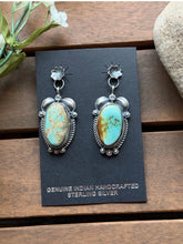 Load image into Gallery viewer, Navajo 925 Sterling Silver Royston Turquoise Earrings KY Southwestern