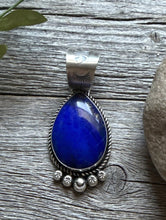 Load image into Gallery viewer, Native American Navajo Sterling Silver Lapis Pendant R Yazzie Gift