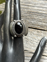 Load image into Gallery viewer, Mens Delbert Gordon Navajo Sterling Silver Black Onyx Ring. Size 11.5