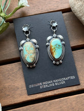 Load image into Gallery viewer, Navajo 925 Sterling Silver Royston Turquoise Earrings KY Southwestern