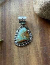 Load image into Gallery viewer, Navajo Sterling Silver Number 8 Turquoise Handmade Pendant K Yazzie Gift