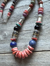 Load image into Gallery viewer, Tommy &amp; Rosita Singer T R Sterling Silver Red Spiny Oyster Bead Necklace 28”