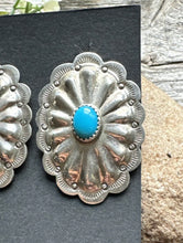 Load image into Gallery viewer, Navajo Native American Sterling Silver Turquoise Stud Earrings DM
