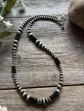 Load image into Gallery viewer, Black Onyx Multi Graduated Sterling Silver Pearls Bead Necklace 18 inch 4mm -8mm