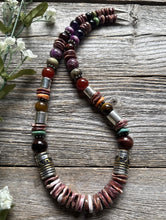 Load image into Gallery viewer, Tommy &amp; Rosita Singer T R Sterling Silver Purple Spiny Oyster Bead Necklace 20