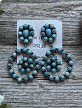 Load image into Gallery viewer, Navajo Sterling Silver Turquoise Cluster Earrings Sheila