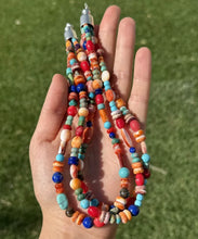 Load image into Gallery viewer, Sterling Silver Multi Strand Multi Stone Bead Necklace. 16 inch