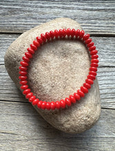 Load image into Gallery viewer, Red Coral 7 Inch Stretch Bead Bracelet Gift Southwestern