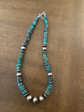 Load image into Gallery viewer, Sterling silver turquoise necklace 18 inch