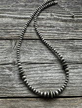 Load image into Gallery viewer, Sterling Silver Saucer Round Pearls Bead Necklace. 16 Inch