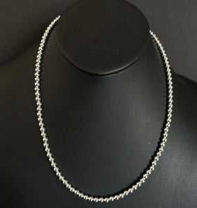 Sterling Silver 5mm 21 Inch Shiny Pearls Bead Necklace