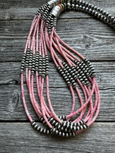 Load image into Gallery viewer, Sterling Silver Multi Strand Pink Coral W Pearls Bead Necklace 30 Inch