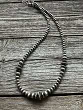 Load image into Gallery viewer, Sterling Silver Saucer Round Pearls Bead Necklace. 16 Inch