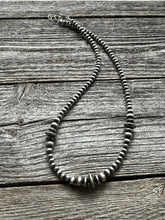 Load image into Gallery viewer, Sterling Silver Saucer Round Pearls Bead Necklace. 16 Inch