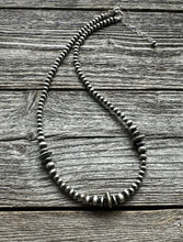 Load image into Gallery viewer, Sterling Silver Saucer Round Pearls Bead Necklace. 16 Inch