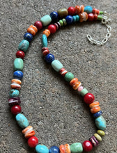 Load image into Gallery viewer, Sterling Silver Multi Stone Bead Necklace. 16 inch