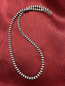 Sterling Silver  5 mm bead Necklace.