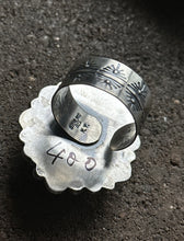Load image into Gallery viewer, Native American Sterling Silver Turquoise Adjustable Ring. KY