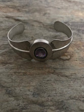 Load image into Gallery viewer, Vintage Old Pawn Navajo Sterling Silver Amethyst Cuff Bracelet. J W Toadlena