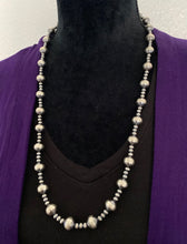 Load image into Gallery viewer, Sterling Silver 10mm Pearls Bead Necklace. 20 inch