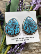 Load image into Gallery viewer, Navajo Sterling Silver Egyptian Turquoise Earrings. OC