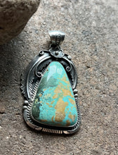 Load image into Gallery viewer, Native American Sterling Silver Turquoise Pendant. Alfred Martinez
