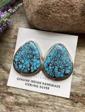 Load image into Gallery viewer, Navajo Sterling Silver Egyptian Turquoise Earrings. OC