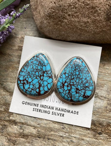 Navajo Sterling Silver Egyptian Turquoise Earrings. OC