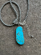 Load image into Gallery viewer, Navajo Sterling silver turquoise pendant necklace