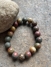 Load image into Gallery viewer, Round Red Creek Jasper Stretchy Bead Bracelet. Free size