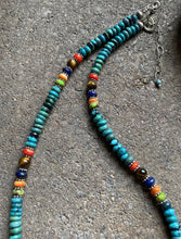 Load image into Gallery viewer, Sterling Silver Turquoise Multi Stone Bead Necklace. 18 inch. Gift
