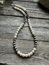 Load image into Gallery viewer, Sterling Silver Freshwater Pearls Bead Necklace. 18 inch