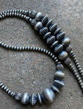 Load image into Gallery viewer, Long Sterling Silver Navajo Pearls Bead Necklace 34 Inch.